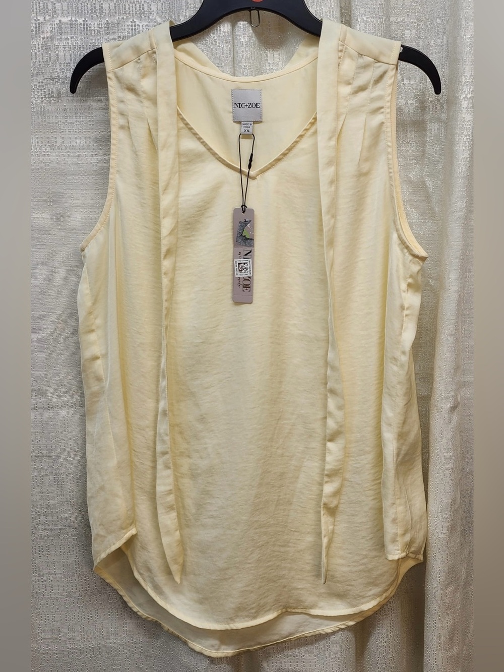 Nic + Zoe Yellow Soft Drape Tie Tank NWT Size XSmall